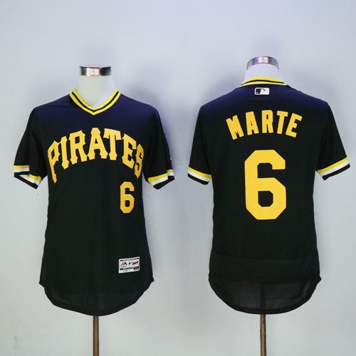 Pirates #6 Starling Marte Black Flexbase Authentic Collection Cooperstown Stitched MLB Jersey